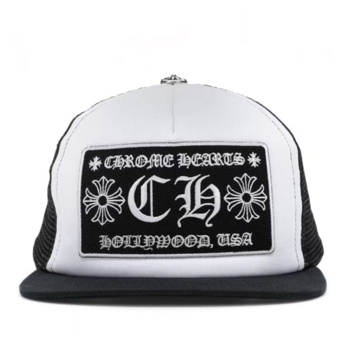 Chrome Hearts CH Hollywood Trucker Hat black/white