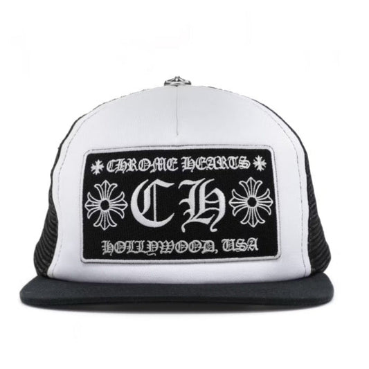 Chrome Hearts CH Hollywood Trucker Hat black/white