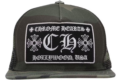 Chrome Hearts CH Hollywood Trucker Hat camouflage